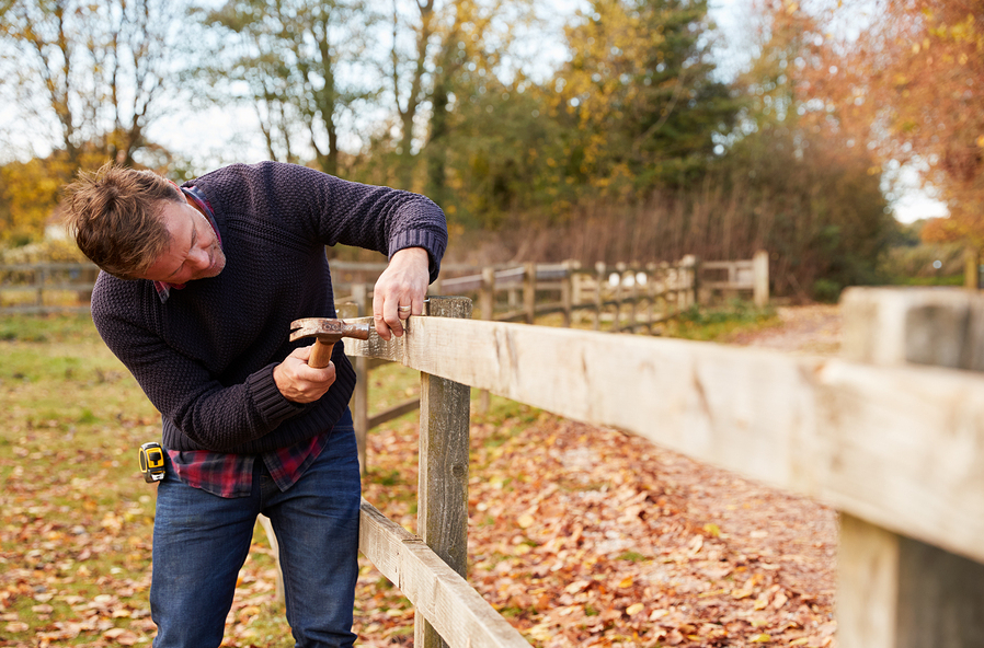 this image shows fence repair in Roseville, California