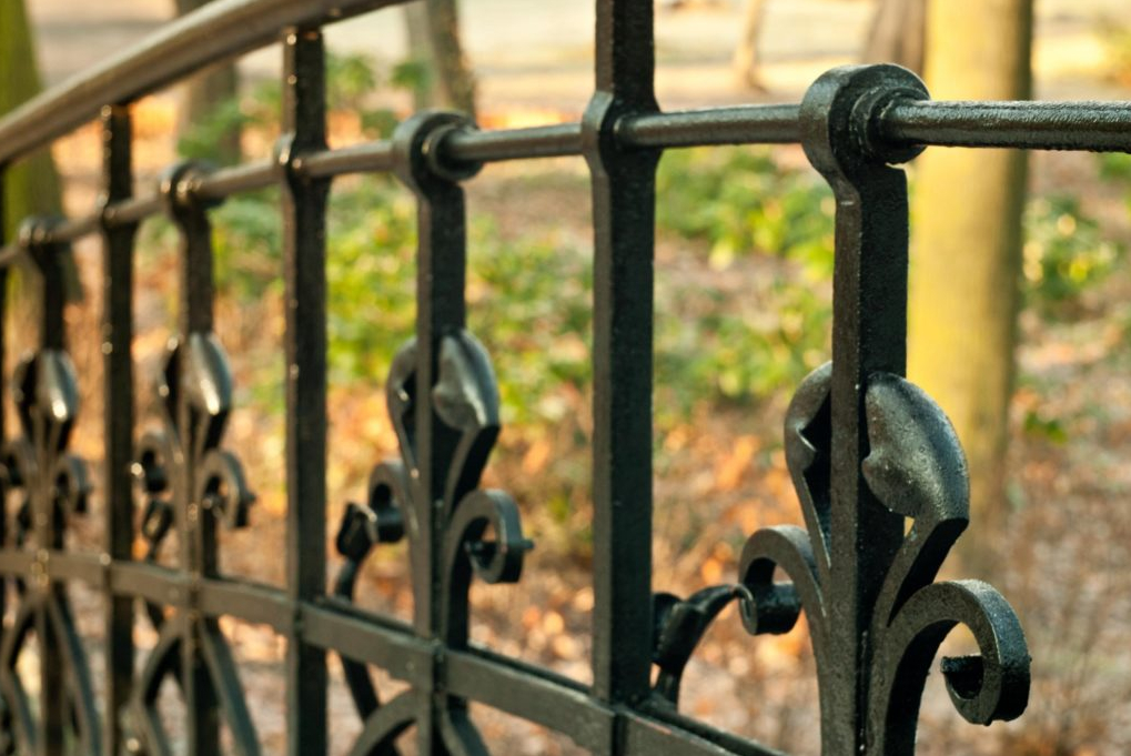 this image shows wrought iron fence in Roseville, California